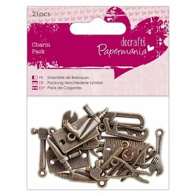 21 X Papermania Metal Tools Design Charm Pack Scrapbooking Card Making Gifts • £4.99