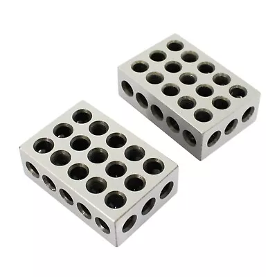 1 Matched Pair Ultra Precision 1 X 2 X 3 Inch Blocks 23 HOLES 0.0002  Precision • $19.99