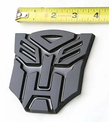 3D Transformers Autobots Optimus Prime Gloss Black Metal Emblem Badge Decals Car • $12.99