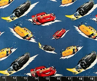 Tina Scrap 9 X21  Disney Cars Toss Lightning Doc Mater McQueen FABRIC COTTON • $3.59