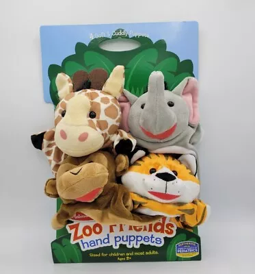 Melissa & Doug 4 Zoo Friends Hand Puppets Elephant Giraffe Monkey Tiger New • $12.99