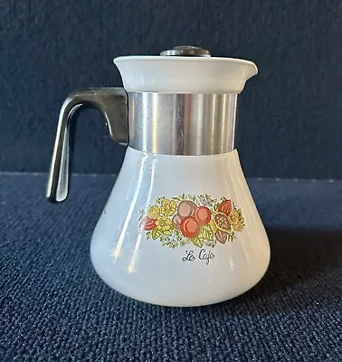 Corning Ware 6 Cup Le Cafe P-106 Coffee Teapot Spice Of Life Long Neck Pot  • $22.95