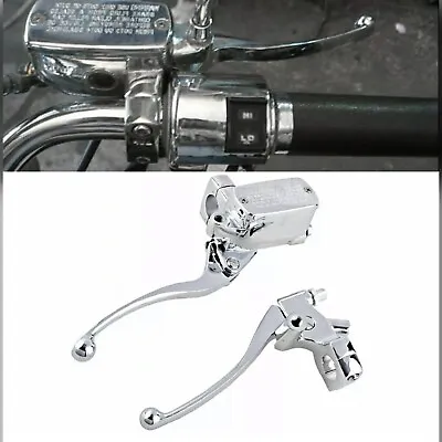 1  Motorcycle Chrome Clutch & Hydraulic Brake Master Cylinder Levers For Harley • $20