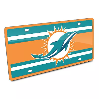 NFL Miami Dolphins Super-Stripe Style Auto License Plate By Stockdale • $24.99