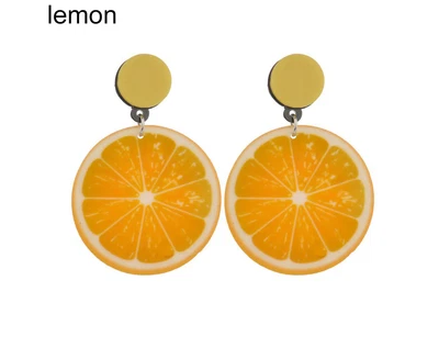 Korean Style Fruit Earrings Women Tomato Lemon Kiwi Acrylic Date Travel Jewel... • $14.45
