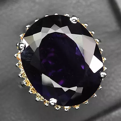 Amethyst Change Purple Oval 16.90 Ct. Sapp 925 Sterling Silver Ring Size 7.25 • $37.63