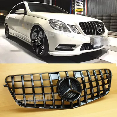 2010-2013 ALL Gloss Black Front Grille Fit Mercedes Benz GT Look E-Class W212 4D • $198.55