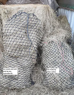 SLOW FEED HARD WEARING LARGE HAY NET  Fits  WHOLE 4ft BALE ROTPROOF HORSE • £18.50