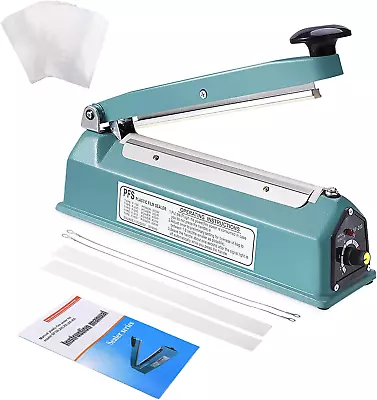 Suteck 8 Inch Impulse Bag Sealer Manual Poly Bag Sealing Machine W/Adjustable T • $37.69