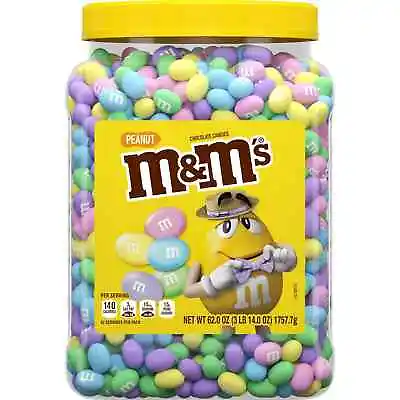 M&m's PEANUT PASTEL EASTER SPRING MIX Milk Chocolate 62 OZ Jar ~ Happy Easter!🌷 • $13.77