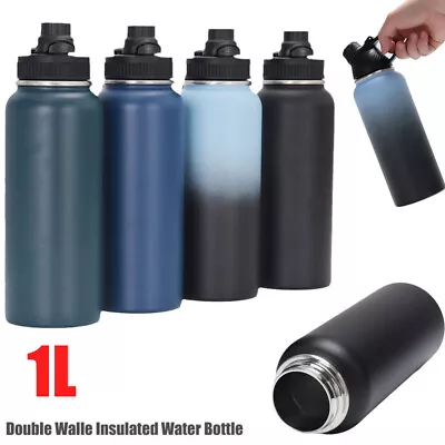 Double Walled Vacuum Insulated Water Bottle Stainless Steel Water Drink Bottle • $8.53