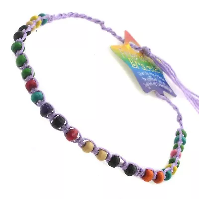 2 Woven Colourful Fabric Handmade Cotton Thread String Kids Friendship Bracelets • £4.75