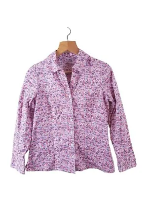 Damart Blouse Womens Shirt Top Size 12 Multicoloured Floral Ladies Smart Work • £9.95