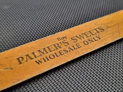 Vintage 12 Inch WOODEN RULER Advertising PALMERS SWEETS.(ref J) • $10.57