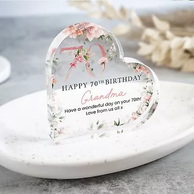 Personalised Happy 70th Birthday Gift Plaque Birthday Gift For Nan Grandma Mum • £13.50