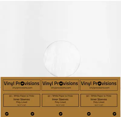 Poly-Lined White Paper Inner Record Sleeves LP 12   10ct Or 50ct • $39.99