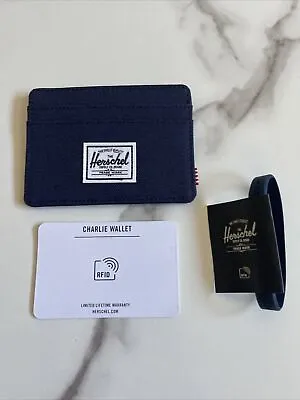 New Herschel Supply Company Street Style Card Holder Mini Wallet RFID Navy Blue • $23.99