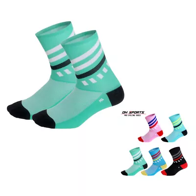 Pro Cycling Riding Socks Mens Womens Sports Ankle Socks Bicycle MTB BMX XC Green • $6.49