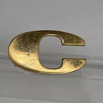 Vintage Solid Brass Initial Letter C Just Over 1 1/4  Wide By 3/4  High Quality • $29.99