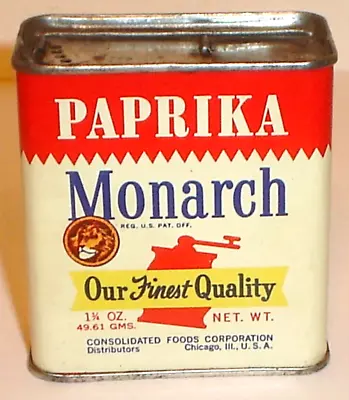 Vintage Monarch Paprika 1-3/4 Oz. Advertising Spice Tin (Lion Head Logo) Chicago • $12.99