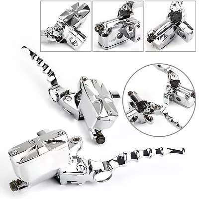 1  25cm Skull Hydraulic Brake Master Cylinder Clutch Levers Fit Honda Harley • $68.65