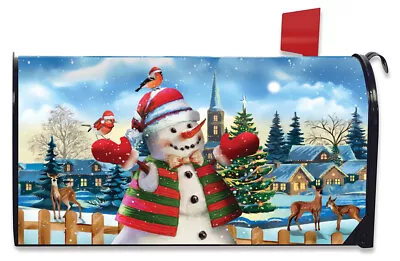 Christmas Snowman & Deer Magnetic Mailbox Wrap Cover Standard Size • $19.31