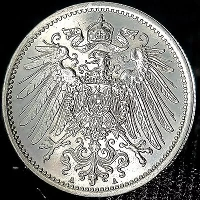 Deutsches Reich *Beautiful* Genuine 90% Silver Coin (.900) German Empire 1 Mark  • $15.99