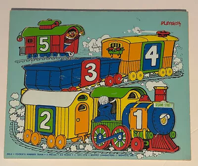 Vintage 1974 Sesame Street Playskool Children’s Wooden Jigsaw Puzzle • $10