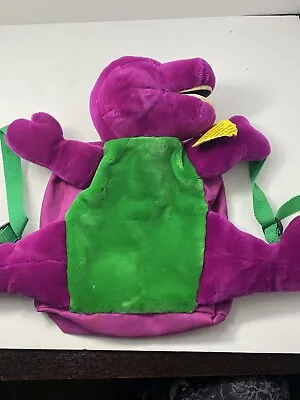 Vintage 1990's Barney & Friends Plush Backpack Purple Dinosaur Bag NEW! • $30