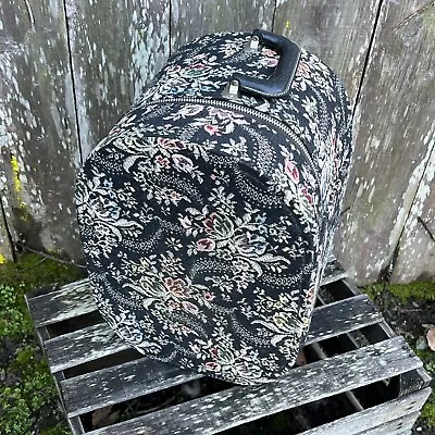 Vintage Airlines Tapestry Hat Or Wig Travel Case Floral Print Luggage • $39.99