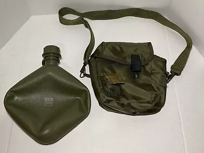 USGI Military 2 Qt Canteen Insulated Cover Shoulder Strap OD Green Collapsible • $24.99