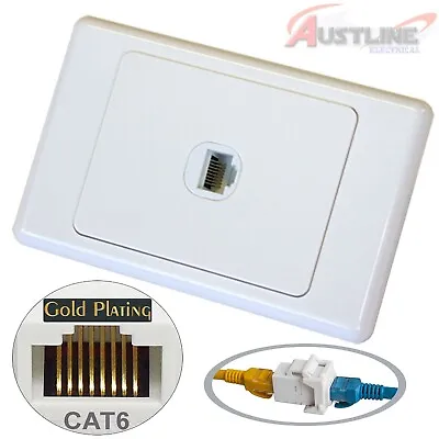 RJ45 Cat6 1Port Clipsal Style Wall Plate Network LAN Coupler Jack Cw1c6ff  • $9.90