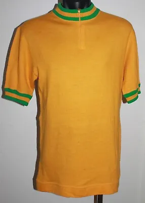 Vintage Cycling Knit Jersey Yellow & Green Men's Size Medium Parasport Bike • $99.99