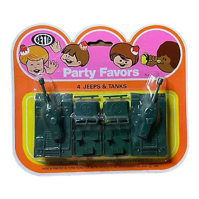 Vintage NOS 1988 Betta Products Party Favors 4 Army Jeeps & Tanks • $3.99