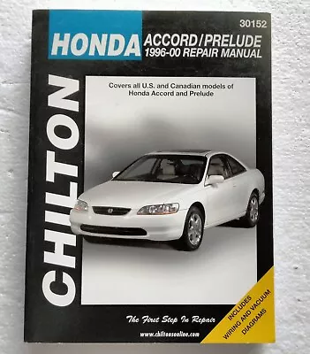 Honda Accord Prelude 1996-2000 Shop Service Repair Manual Chilton 30152 Book • $27.50