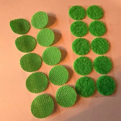 Green Round Self Adhesive Velcro Dots 20mm X 10 • £3.80