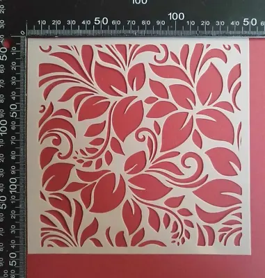 Floral  Leaves 6x6 Stencil Card Making Scrapbooking Airbrush Painting Home Decor • £3.99