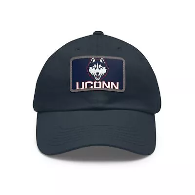 Uconn Huskies Dad Hat With Leather Patch (Rectangle) • $19.53