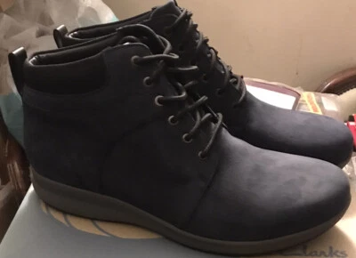 £44.99 • Buy CLARKS Unstructured Un Adorn Walk Ladies Navy Nubuck Leather Boots UK 9 D EU 43