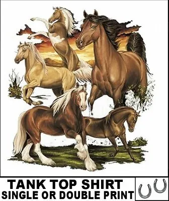 Beautiful Palomino Paint Arab Morgan Shire Draft Horse Tank Top Shirt W310 • $23.99
