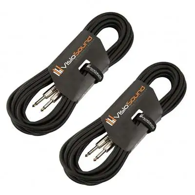 2x 6.35mm 1/4  Jack To Jack PA Speaker Cable / Guitar Amp Head Cab Lead / 2 Pack • £15.99