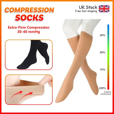 Compression Socks Women’s Men's Support Medical Flight Travel Recovery Varicose • £27.50