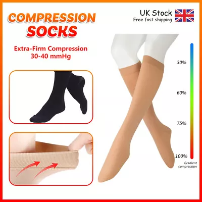 Medical Compression Socks Premium Support Stockings Men Women Varicose Vein Pain • £24.65