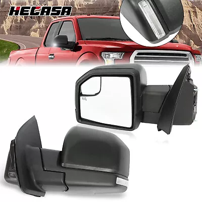 Left&Right Power Heated Tow Mirrors W/ Turn Signal Light For 2015-2020 Ford F150 • $105.95