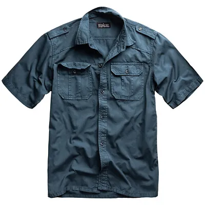 Surplus M65 Basic Shirt Short Sleeve Mens Casual Work Military Outdoor Navy • £36.95