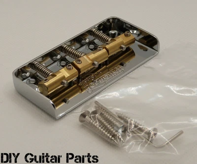 £20 • Buy Wilkinson Short Tele Telecaster Bridge Compensated Saddles Chrome Black Gold