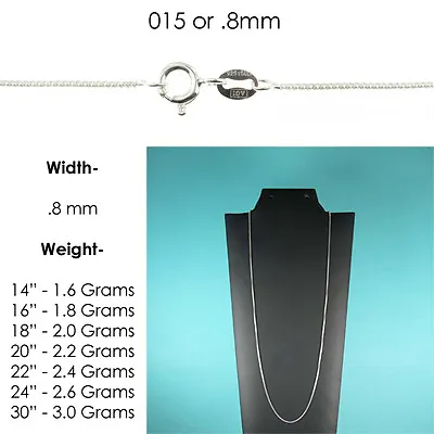 925 Sterling Silver BOX Chain Necklace All Sizes Stamped .925 Italy • $6.99