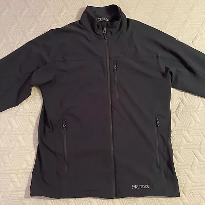 MARMOT Men's Full Zip Soft Shell Tempo M3 Jacket XL Large Black (CSX Logo) • $28.90