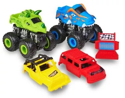 NEW Dino Monster Truck Play Set 7pc Friction Powered Switchable Bodies Age 3+ • $11.95