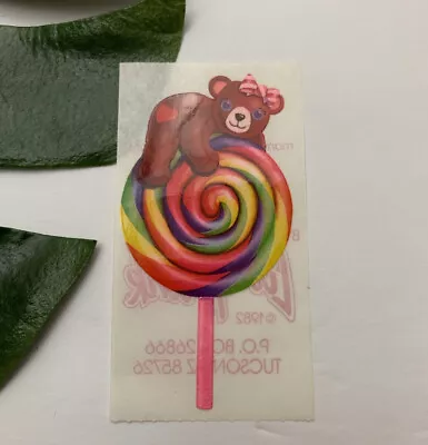 Vintage Lisa Frank Teddy Bear Lollipop Sticker Sheet 80s Rainbow Candy  • $24.99